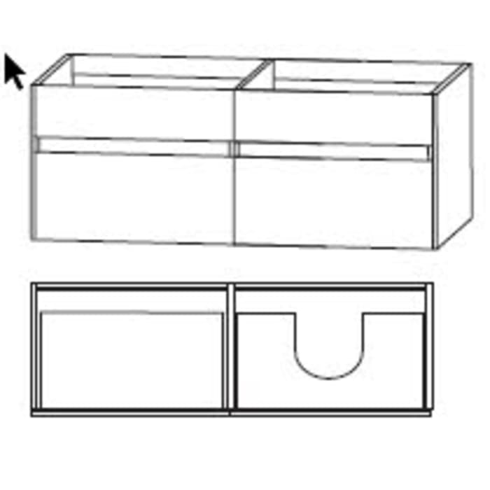 Puris Unique Waschtischunterschrank 142 x 49,2 cm grifflos, mit LED-Beleuchtung und Ablage links