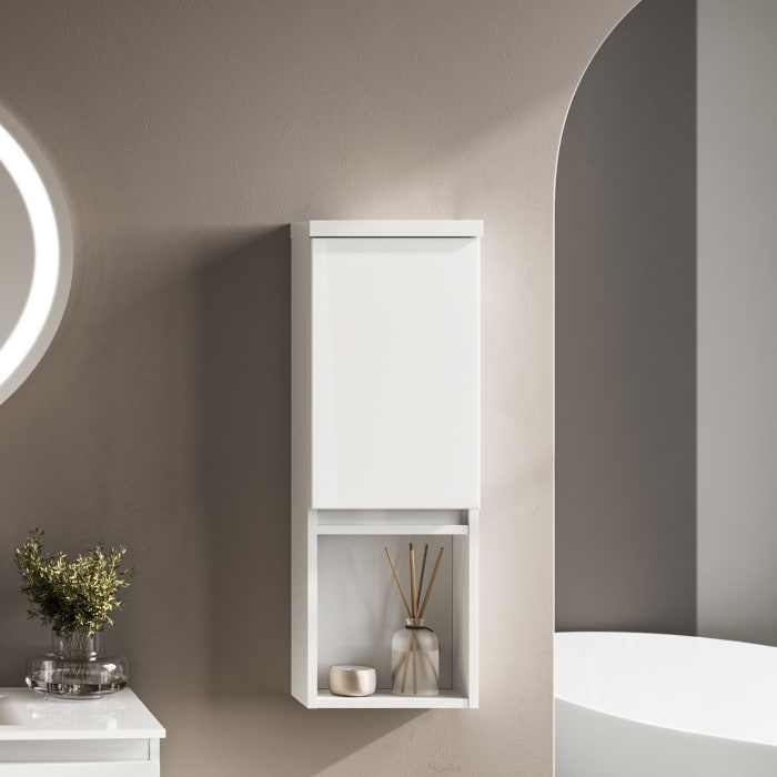 Puris Vora Highboard 30 cm mit 1 Tür, Anschlag rechts, 1 offenes Fach