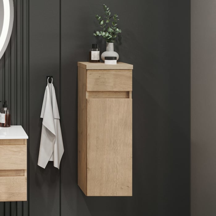 Puris Vora Highboard 30 cm mit 1 Tür, Anschlag links, 1 Metallschubkasten