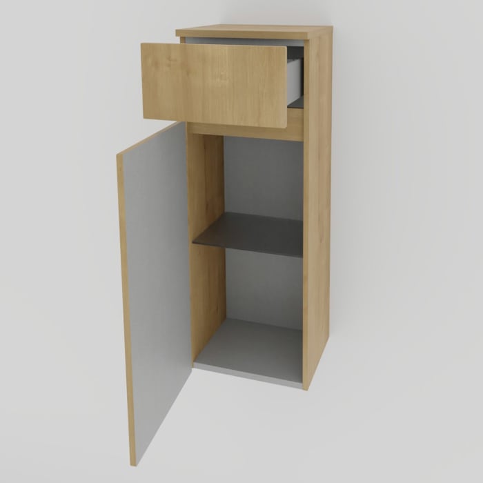 Puris Vora Highboard 30 cm mit 1 Tür, Anschlag links, 1 Metallschubkasten