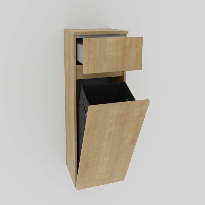 Puris Vora Highboard 30 cm mit Wäschekippe und Metallschubkasten