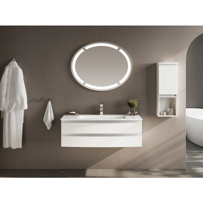 Puris Vora Highboard 30 cm mit 1 Tür, Anschlag links, 1 offenes Fach