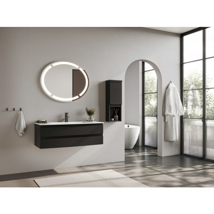 Puris Vora Highboard 30 cm mit 1 Tür, Anschlag rechts, 1 offenes Fach