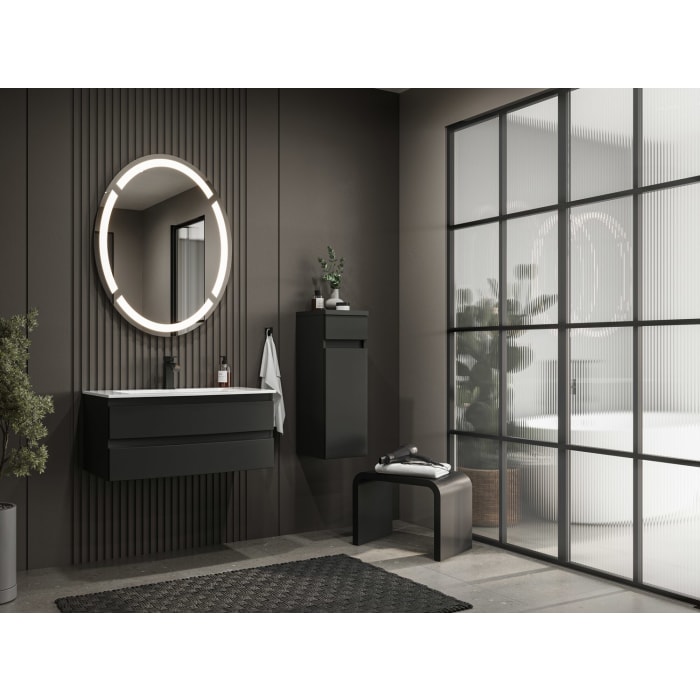 Puris Vora Highboard 30 cm mit 1 Tür, Anschlag links, 1 Metallschubkasten