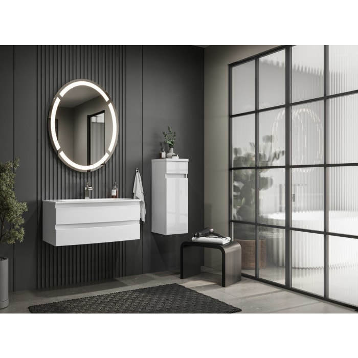 Puris Vora Highboard 30 cm mit 1 Tür, Anschlag rechts, 1 Metallschubkasten