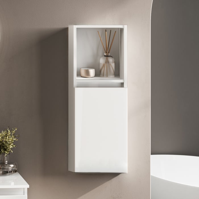 Puris Vora Highboard 30 cm mit 1 Tür, Anschlag rechts, 1 offenes Fach