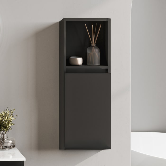 Puris Vora Highboard 30 cm mit 1 Tür, Anschlag rechts, 1 offenes Fach