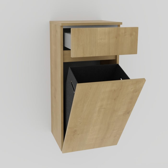 Puris Vora Highboard 40 cm mit Wäschekippe und Metallschubkasten