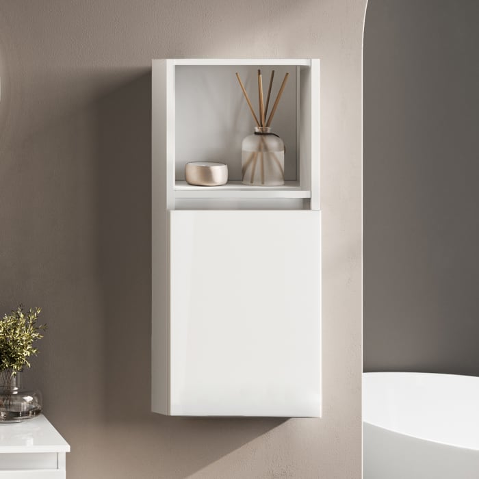 Puris Vora Highboard 40 cm mit 1 Tür, Anschlag rechts, 1 offenes Fach