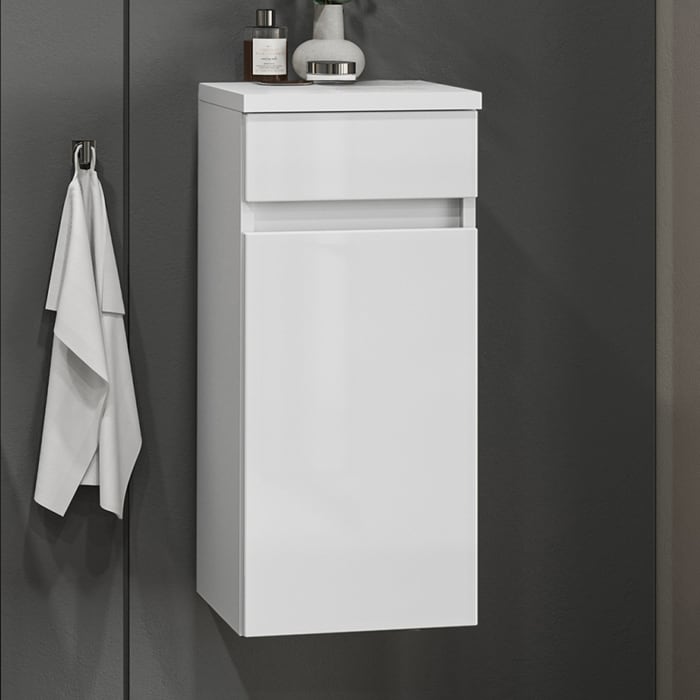 Puris Vora Highboard 40 cm mit 1 Tür, Anschlag rechts, 1 Metallschubkasten