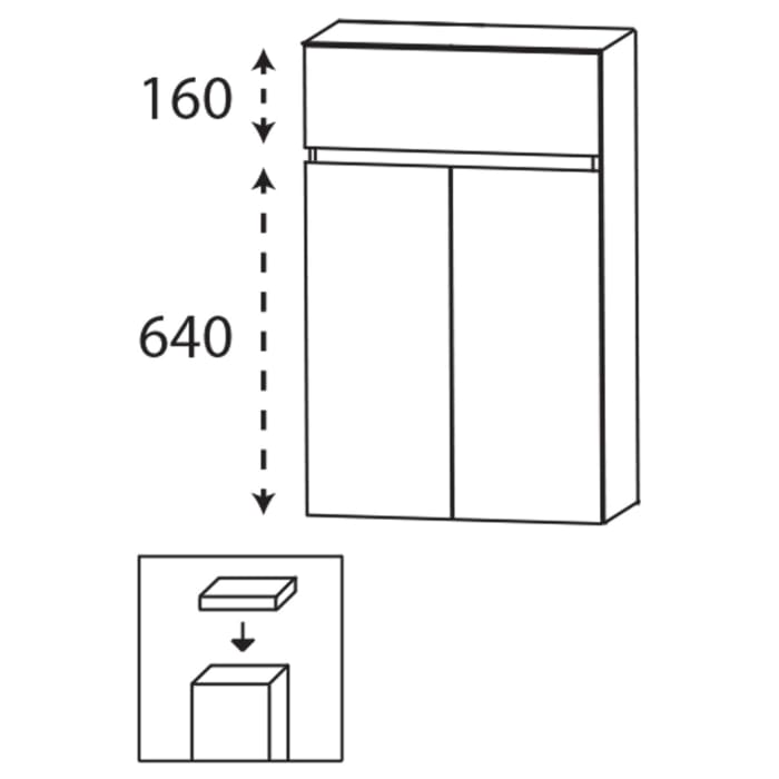 Puris Vora Highboard 60 cm mit 2 Türen und 1 Metallschubkasten