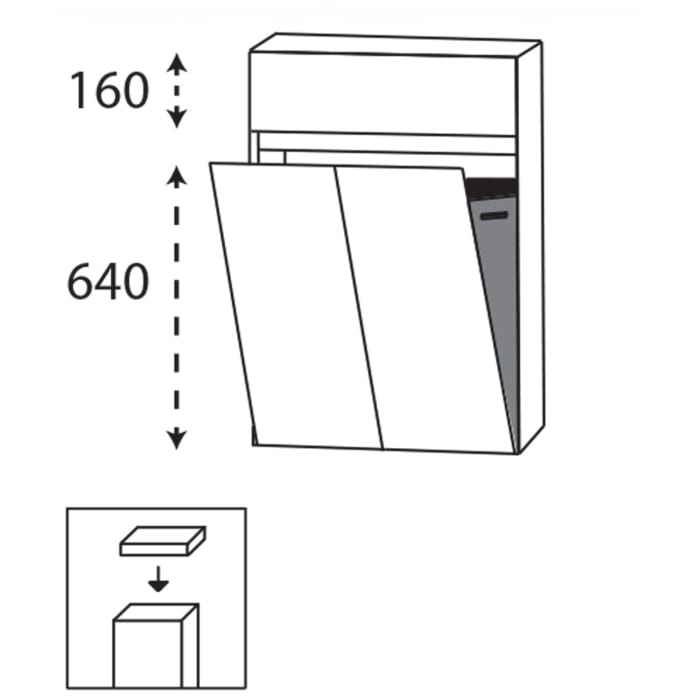 Puris Vora Highboard 60 cm mit Wäschekippe und Metallschubkasten