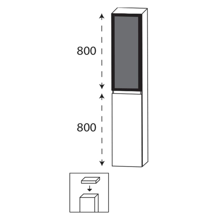 Puris Vora Hochschrank 30 cm mit 2 Türen, Anschlag links