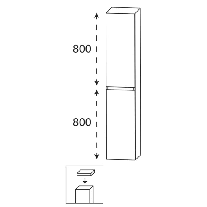 Puris Vora Hochschrank 40 cm mit 2 Türen, Anschlag links