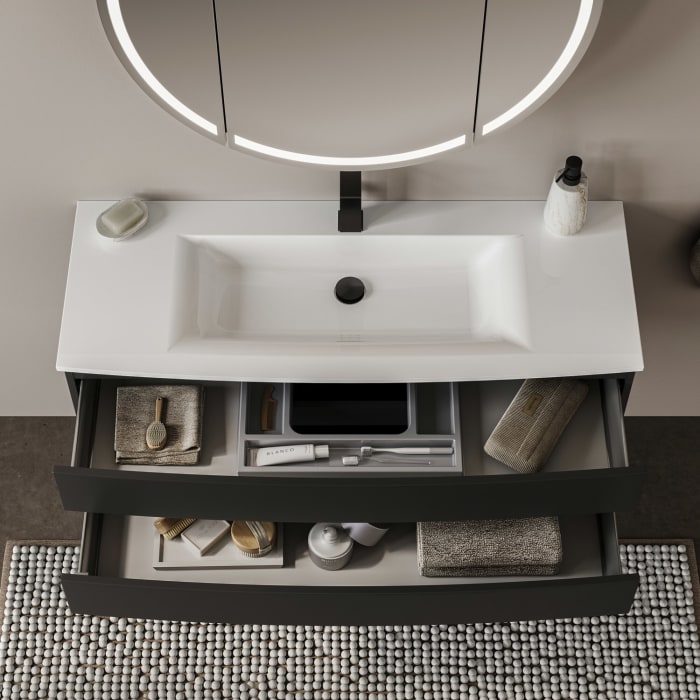 Puris Vora Badmöbel-Set 121,2 cm inkl. Spiegelschrank rund
