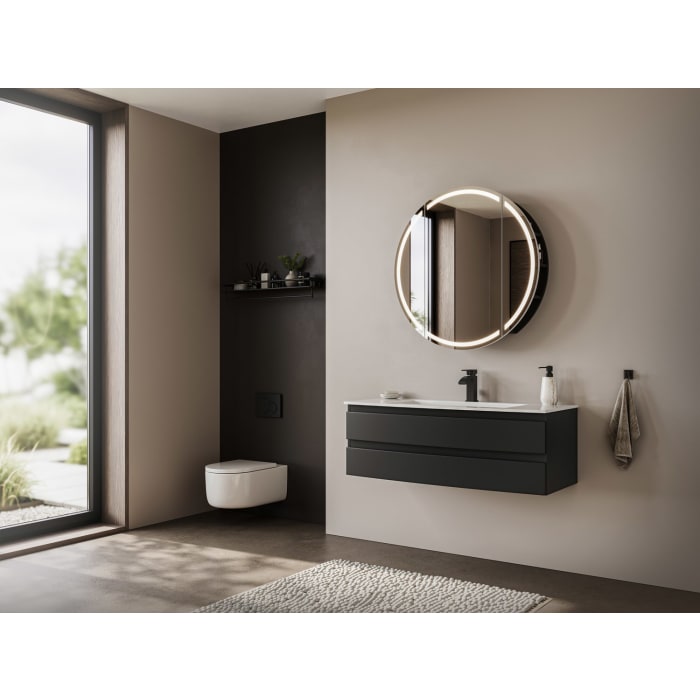 Puris Vora Badmöbel-Set 121,2 cm inkl. Spiegelschrank rund