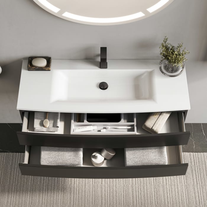 Puris Vora Badmöbel-Set 121,2 cm evermite Waschtisch mit Unterschrank