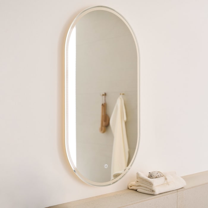 Puris Vora Flächenspiegel oval mit Spiegelheizung