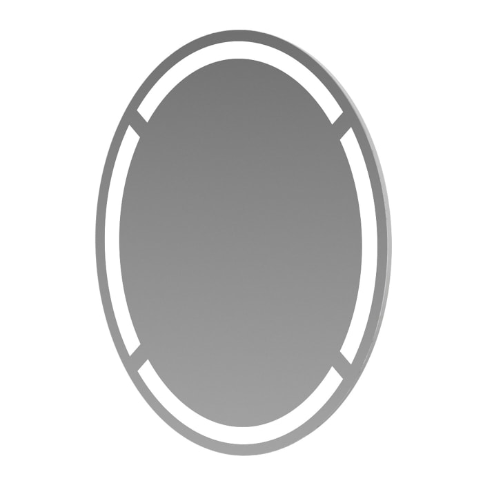 Puris Vora Flächenspiegel oval mit Spiegelheizung, senkrechte Montage