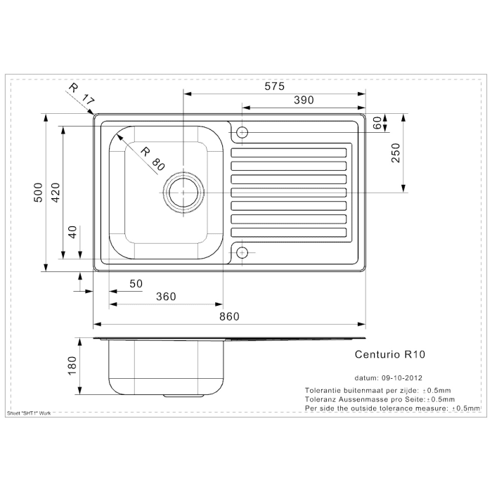Reginox Centurio 10 Einbauspüle, reversibel