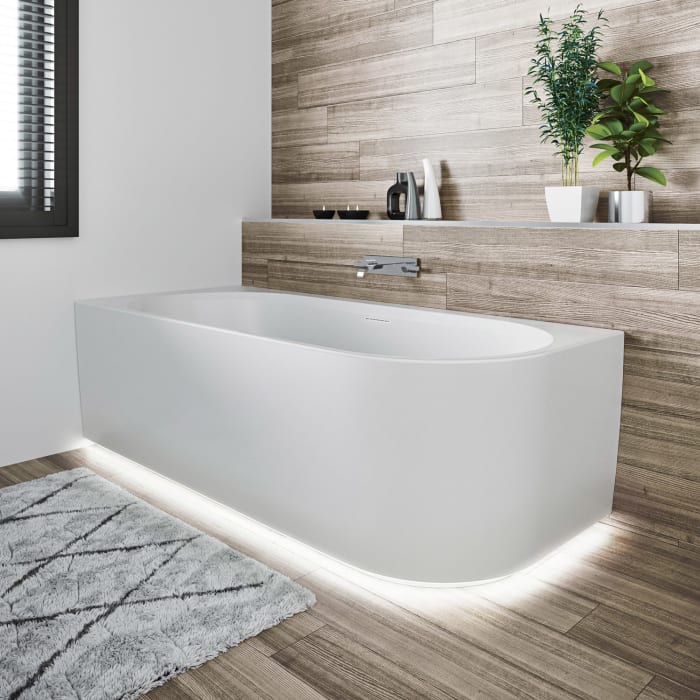 Riho Desire Corner Eck-Badewanne 184 x 84 cm rechts mit Sparkle Mood + LED Beleuchtung