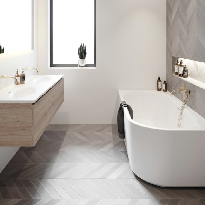 Riho Desire Corner Eck-Badewanne 184 x 84 cm rechts mit Sparkle Mood