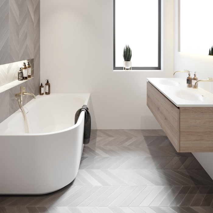 Riho Desire Corner Eck-Badewanne 184 x 84 cm links mit Sparkle Mood