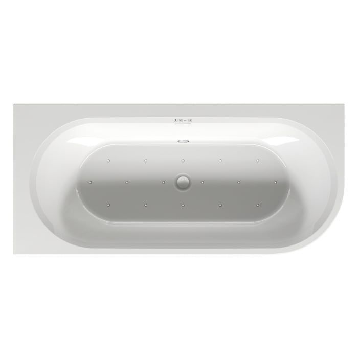 Riho Desire Corner Eck-Badewanne 184 x 84 cm rechts mit Riho Fall, LED Beleuchtung, Sparkle Mood