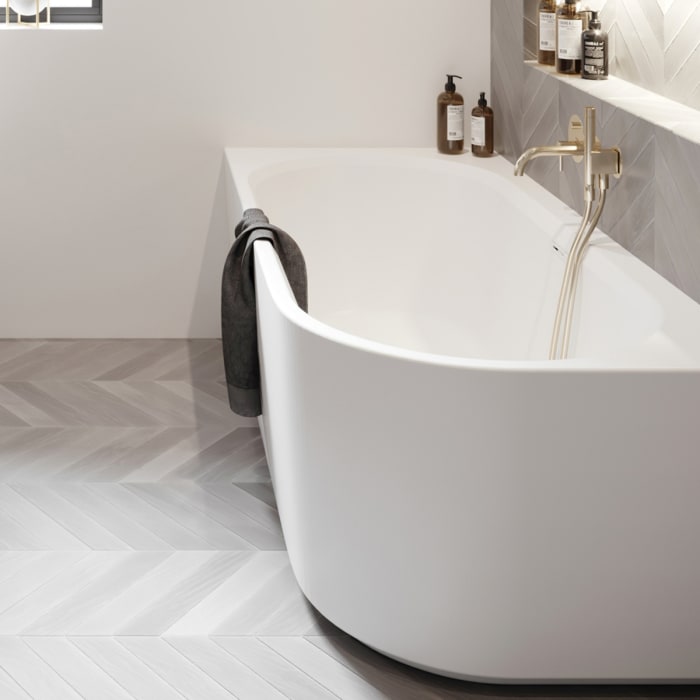 Riho Desire Corner Eck-Badewanne 184 x 84 cm rechts mit Riho Fall