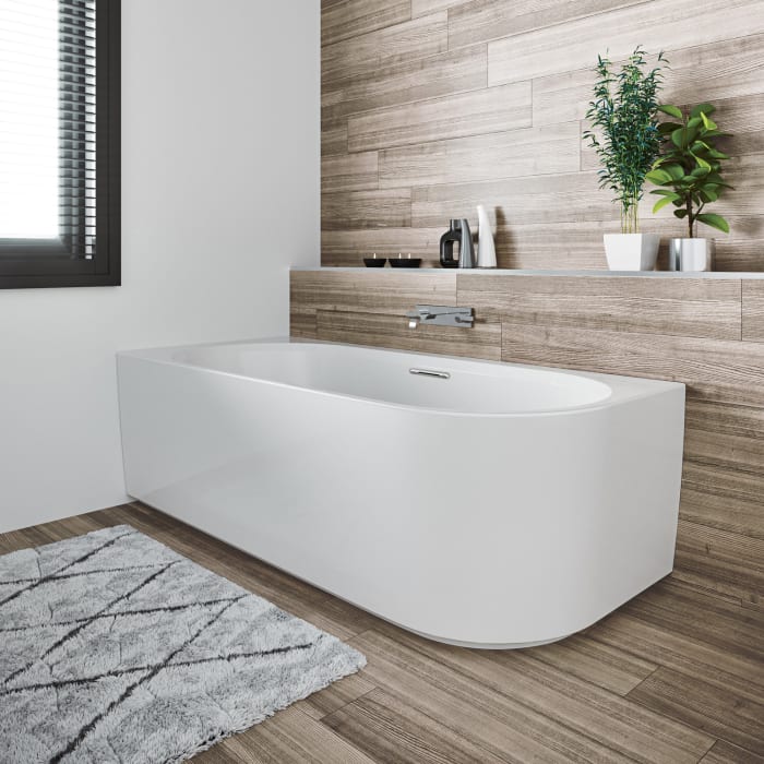 Riho Desire Corner Eck-Badewanne 184 x 84 cm rechts mit Riho Fall, LED Beleuchtung, Sparkle Mood