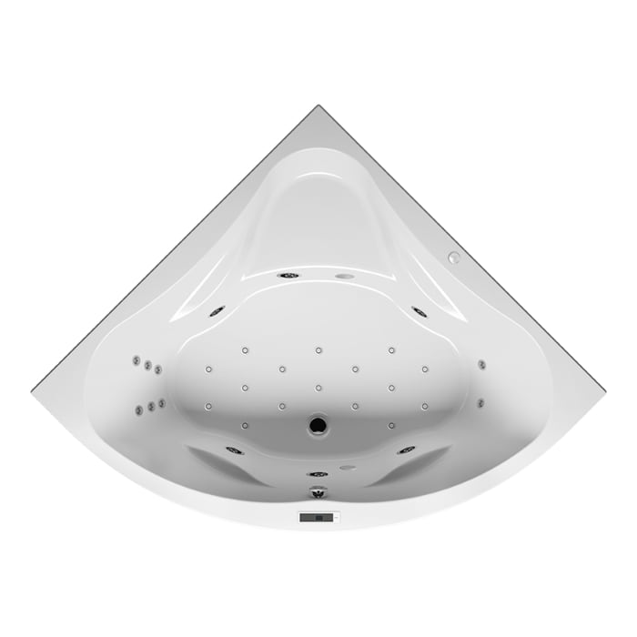 Riho Neo Whirlpool 150 x 150 cm mit Bliss Whirlsystem, Version links