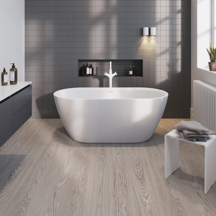 Riho Inspire freistehende Badewanne 160 x 75 cm mit Riho Fall