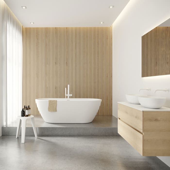 Riho Inspire freistehende Badewanne 180 x 80 cm mit Riho Fall