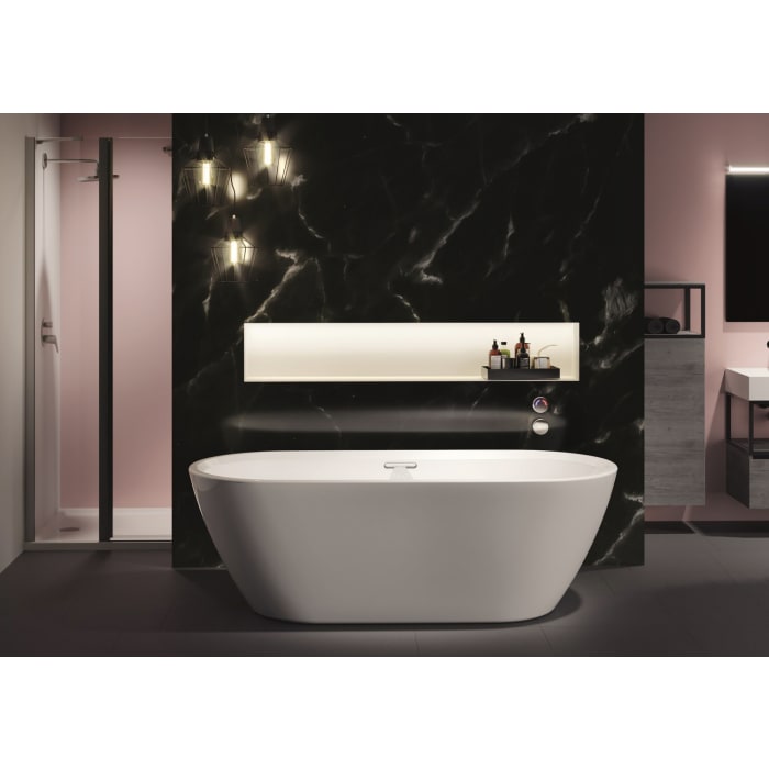 Riho Inspire freistehende Badewanne 180 x 80 cm mit Riho Fall
