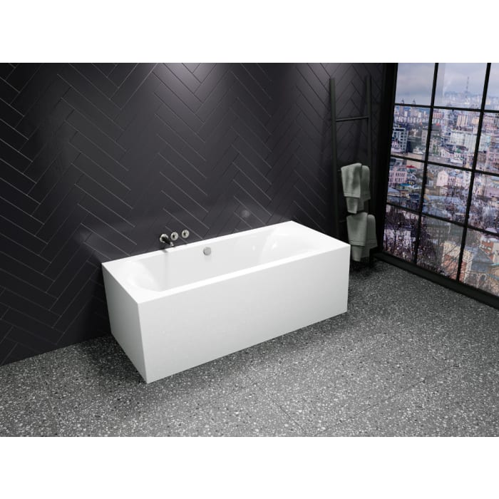 Riho Linares Rechteck-Badewanne, Plug & Play, Back-2-Wall links, 200 x 90 cm