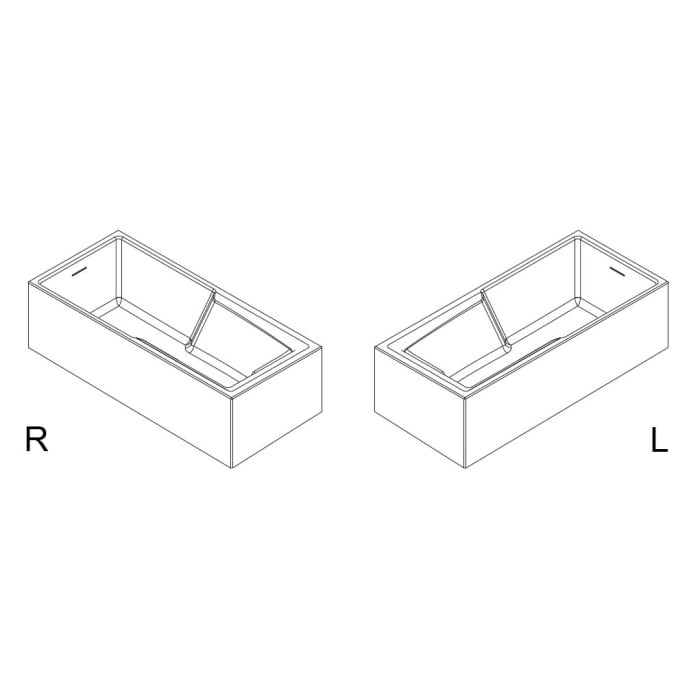 Riho Still Shower Rechteck-Badewanne 180 x 80 cm, Plug & Play, links