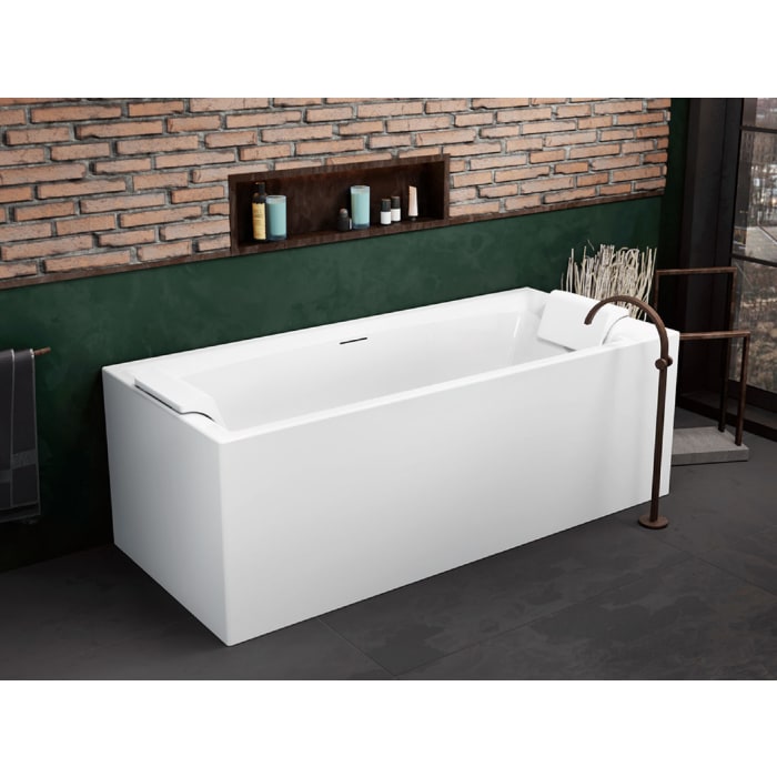 Riho Still Square Rechteck-Badewanne 180 x 80 cm, Plug & Play