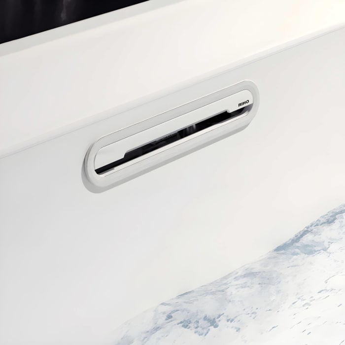 Riho Rethink Cubic Badewanne 160 x 70 cm rechts mit Riho Fall + Flow-System