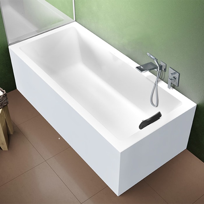 Riho Rethink Cubic Badewanne P & P 190 x 80 cm rechts mit Riho Fall