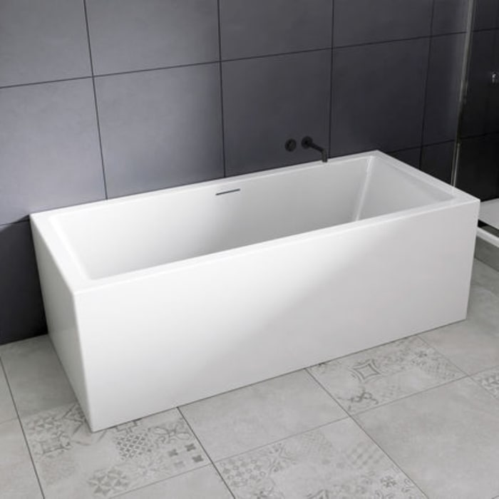 Riho Rethink Cubic Badewanne P & P, Back-2-Wall, 190 x 80 cm links