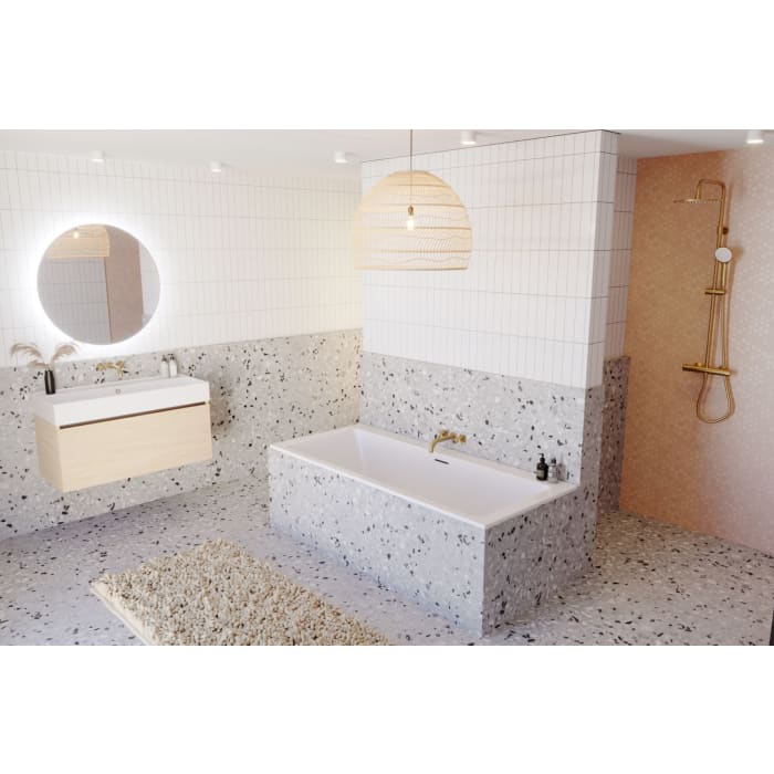 Riho Rethink Cubic Wall Whirlpool 180 x 80 cm, rechts, mit Bliss-System