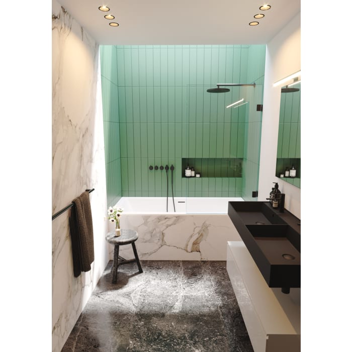 Riho Rethink Cubic Wall Whirlpool 180 x 80 cm, links, mit Riho Fall und Flow-System