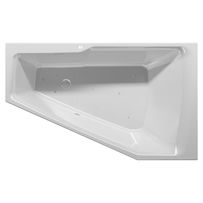 Riho Rethink Space Badewanne 180 x 110 cm (L) links mit Riho Fall + Air-System