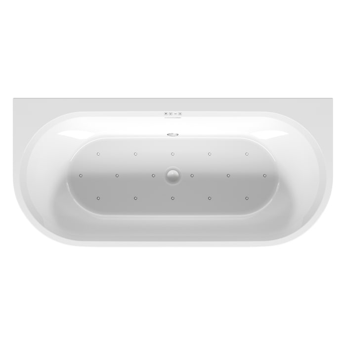 Riho Desire Back-2-Wall Vorwand-Badewanne 180 x 84 cm mit Riho Fall, LED + Sparkle Mood