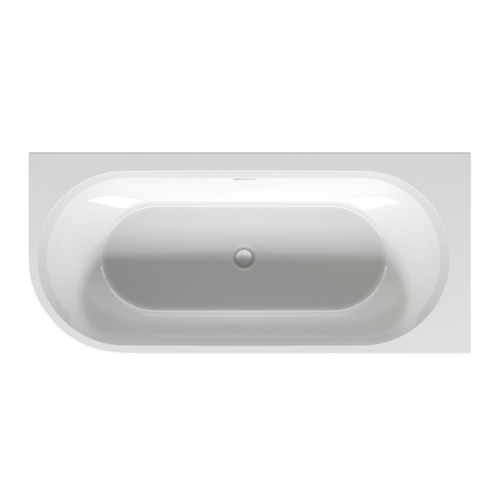 Riho Desire Corner Back-2-Wall Vorwand-Badewanne 170 x 77 cm, links, mit Riho Fall und LED Beleuchtung