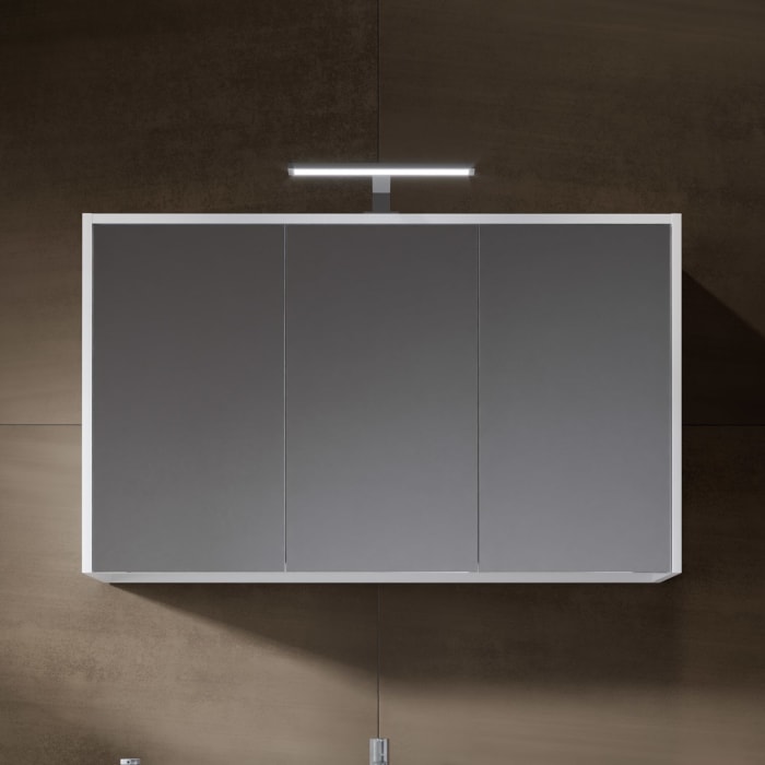 Riho Porto Bowls Badmöbel-Set mit Unterschrank mit 2 Schubladen, Waschtisch und Spiegelschrank, 100 cm