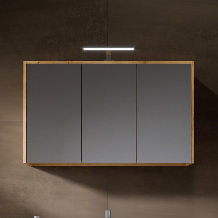 Riho Porto Bowls Badmöbel-Set mit Unterschrank mit 2 Schubladen, Waschtisch und Spiegelschrank, 100 cm