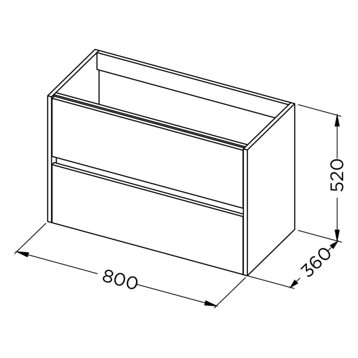 Riho Porto Slim Waschtischunterschrank 80cm