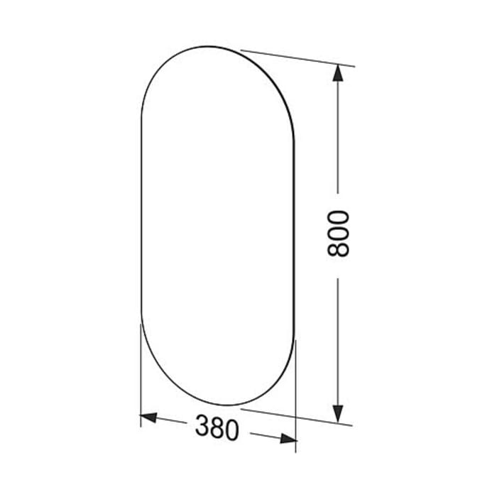 Riho Badspiegel Oval 38 x 80 cm mit Heizung für ein beschlagfreies Badevergnügen