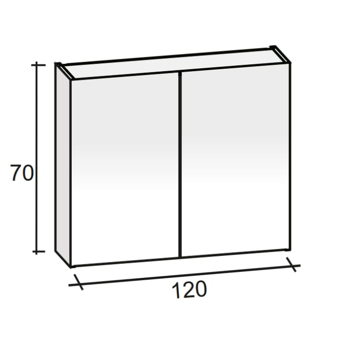 Riho Spring Spiegelschrank 120 cm, 2 Türen